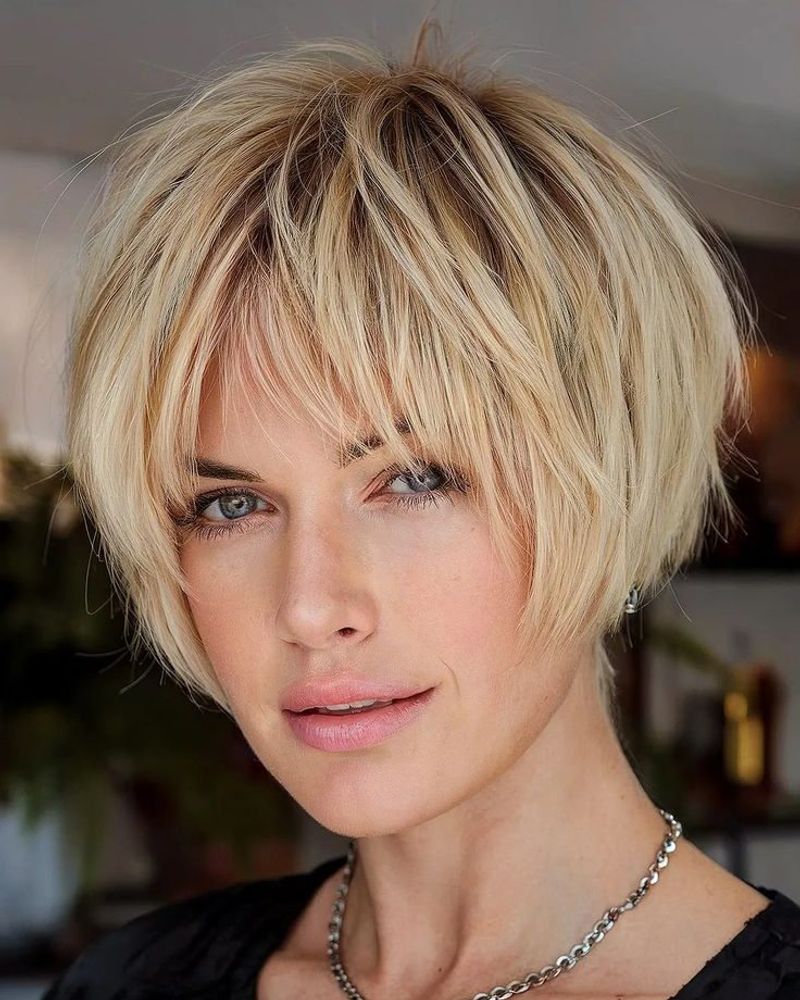 Layered Chin-Length Bob