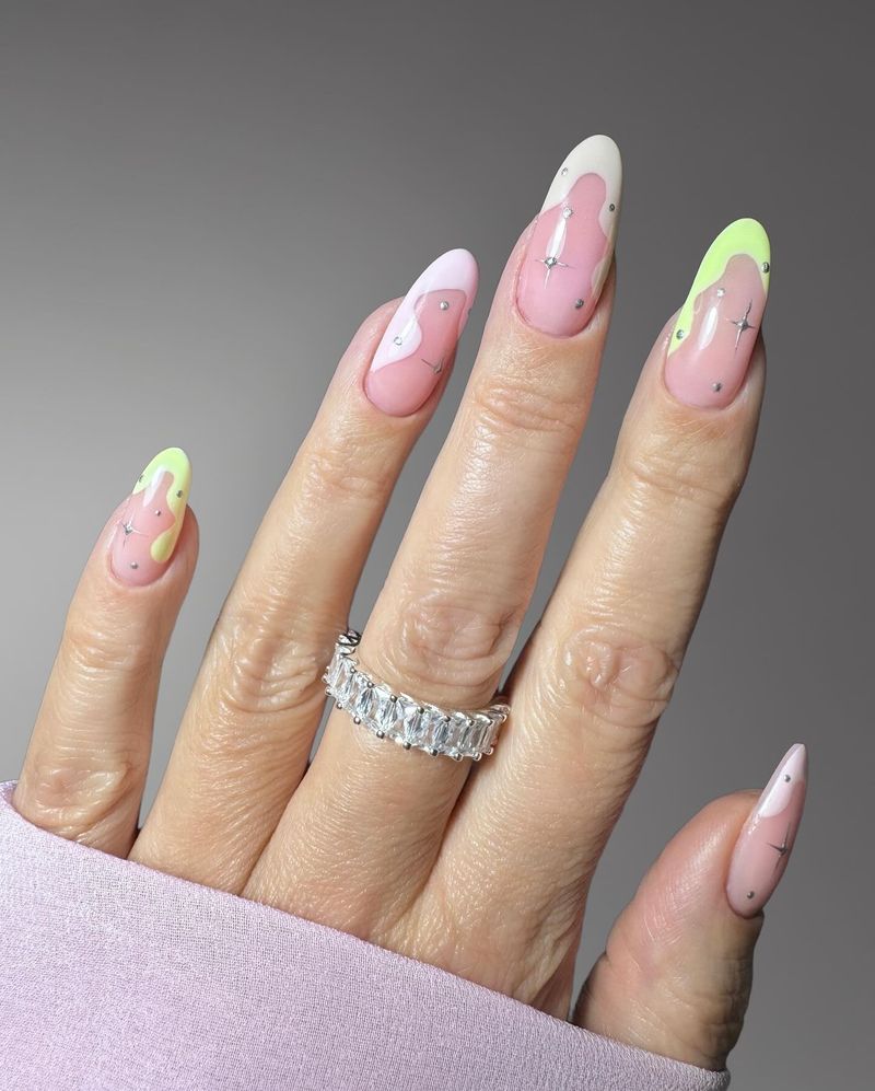 French Tips with Tiny Stars