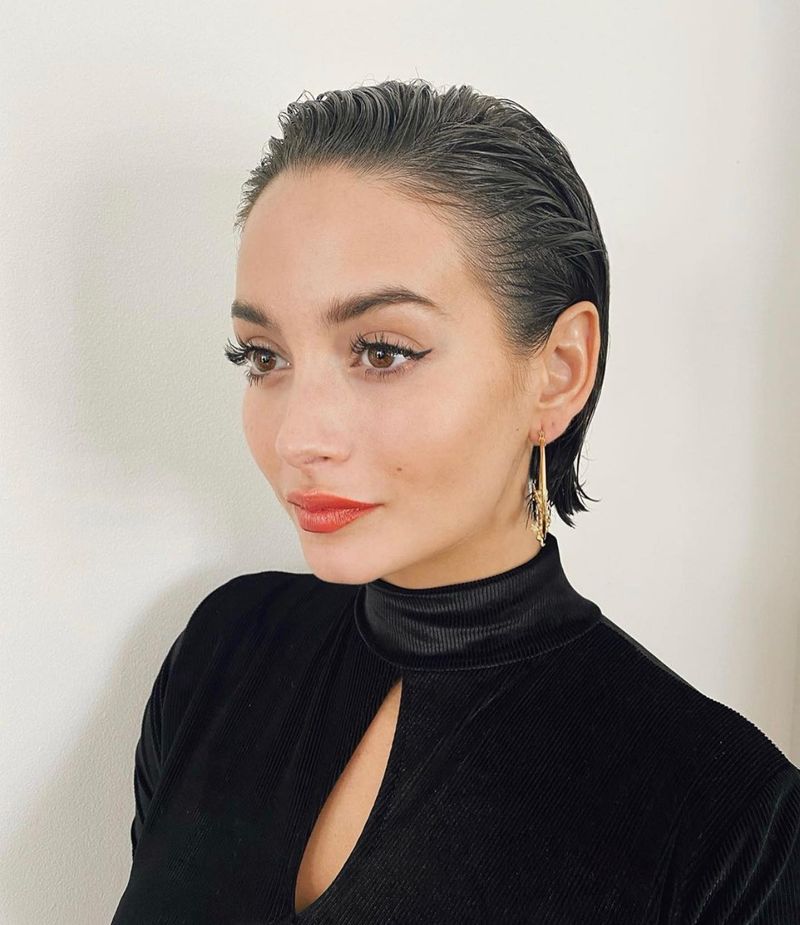 Slicked-Back Short Hair