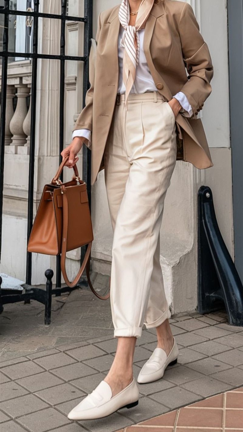 White and Tan Loafers: Office-to-Happy-Hour Heroes
