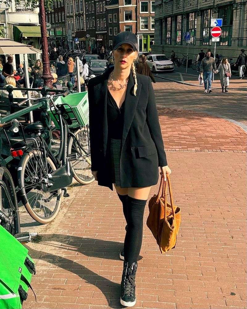 Oversized Blazer + Biker Shorts
