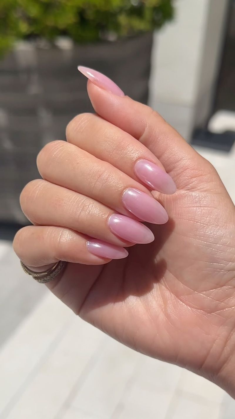 Clear Pink Jelly Nails