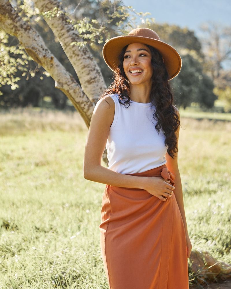 Linen Wrap Skirt