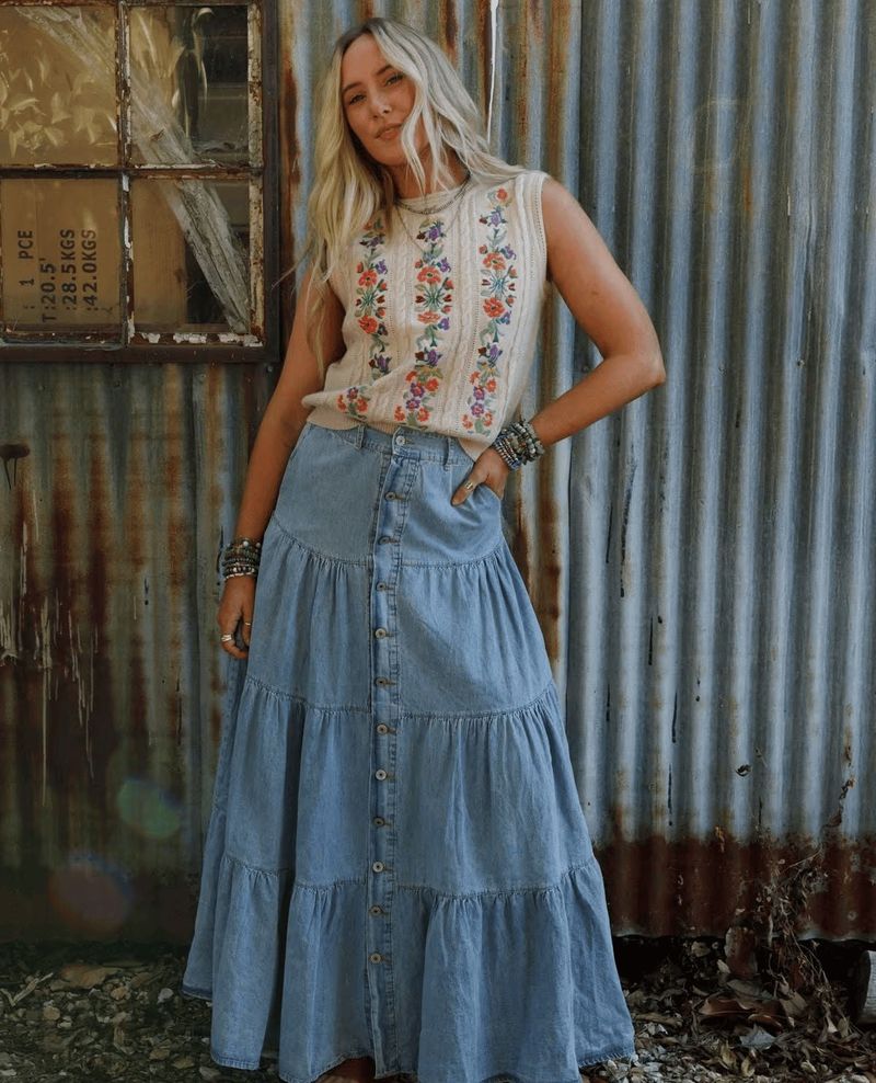 Tiered Maxi Skirt