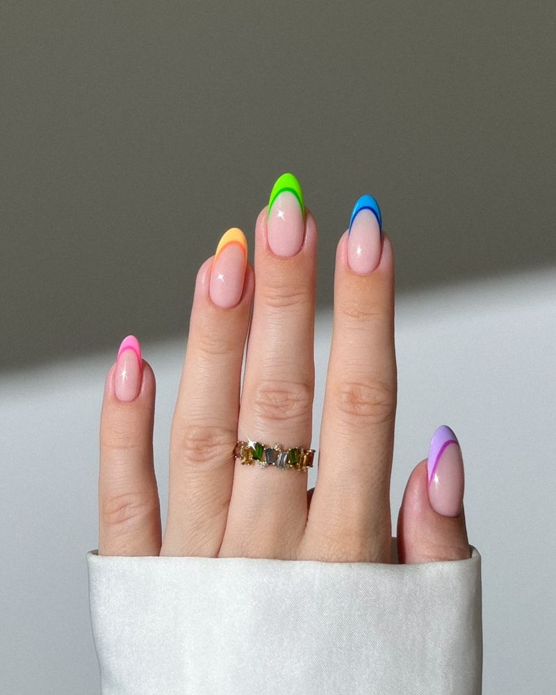 Rainbow French Tips