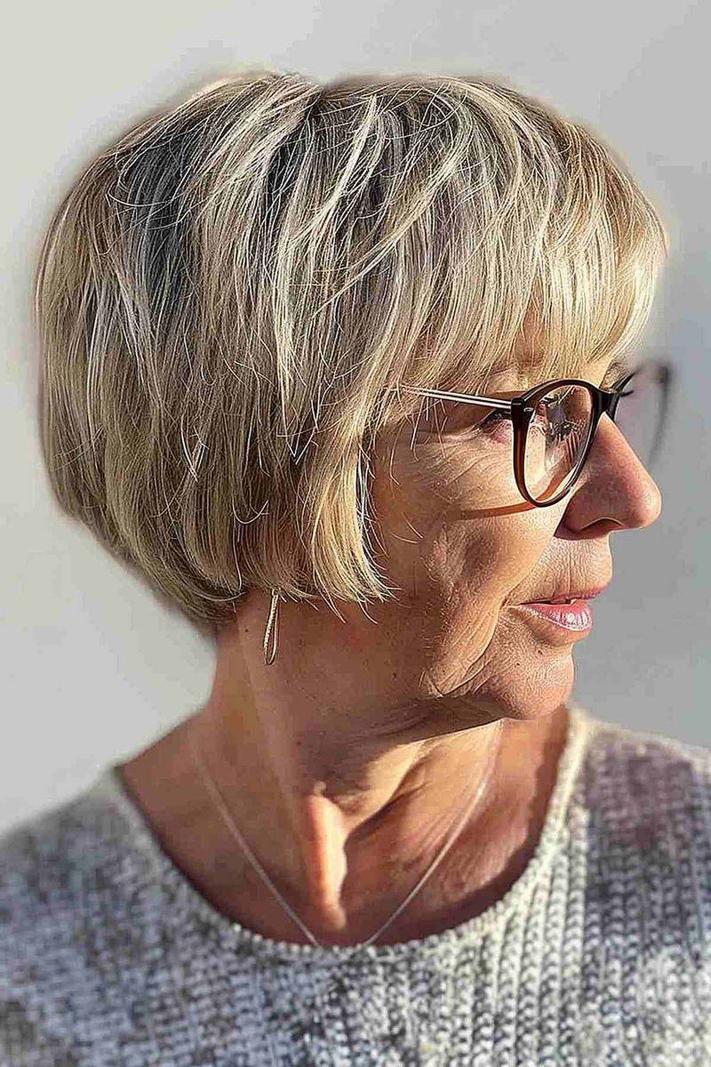 Layered Bob with Side Sweep