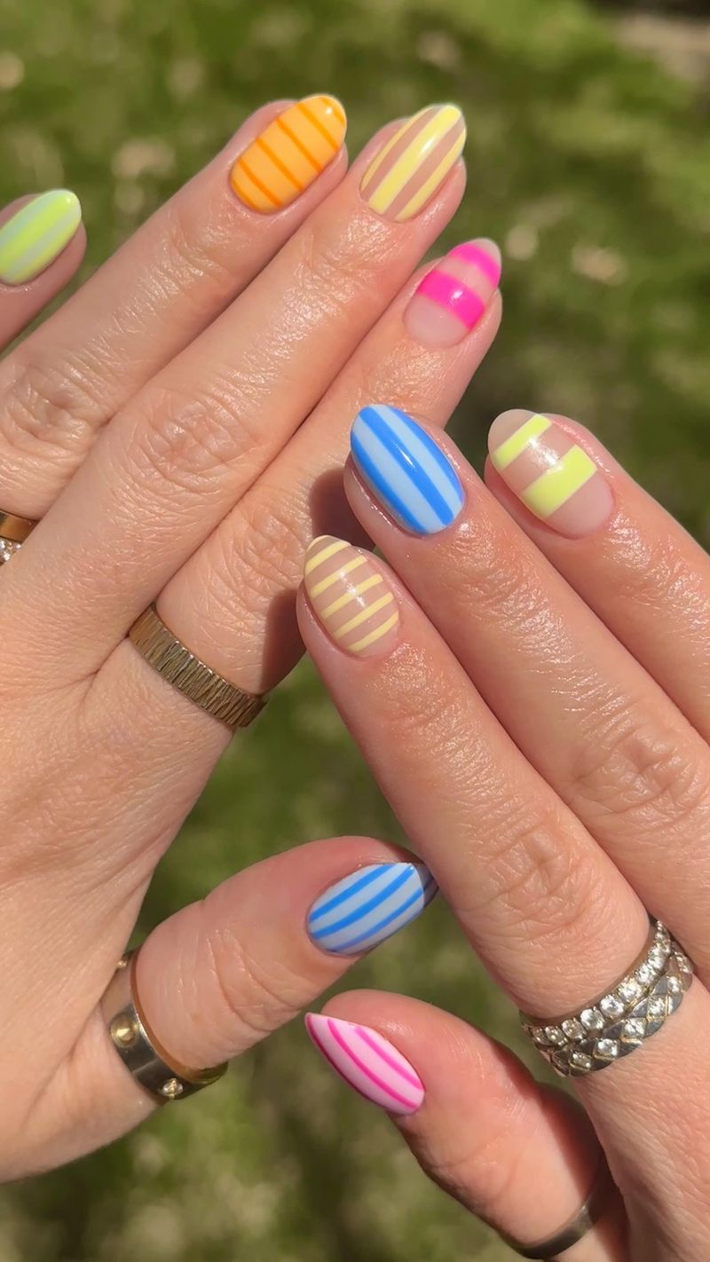 Candy Stripe Nails