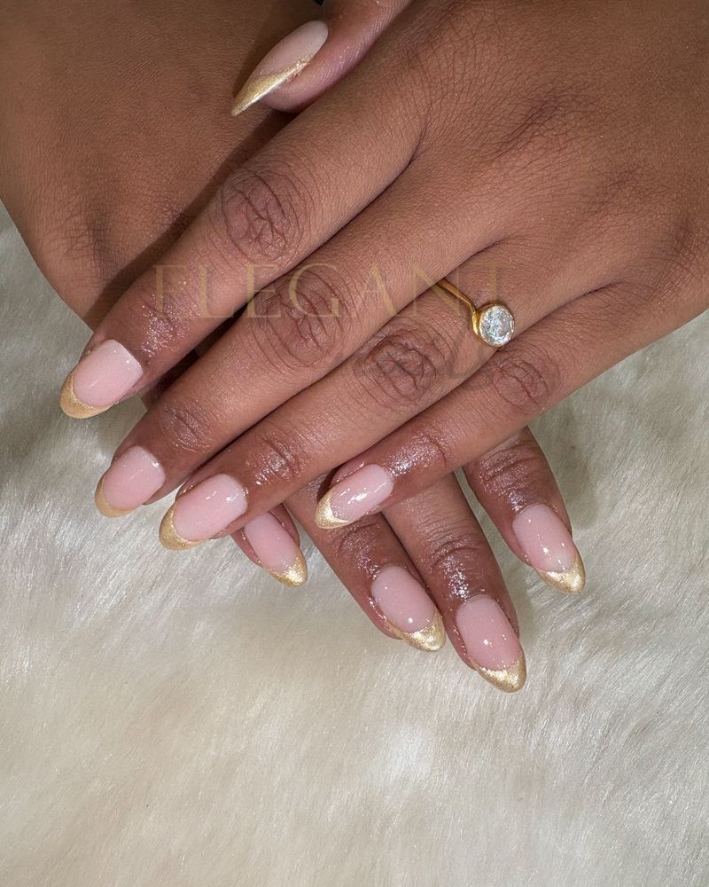 Natural Base With Gold Foil Tips
