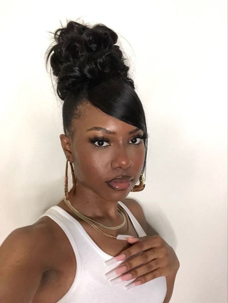 High Ponytail With Swoop