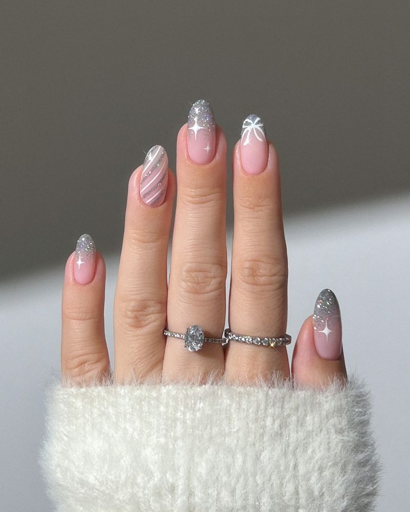 Icy Ombré French with Sparkle