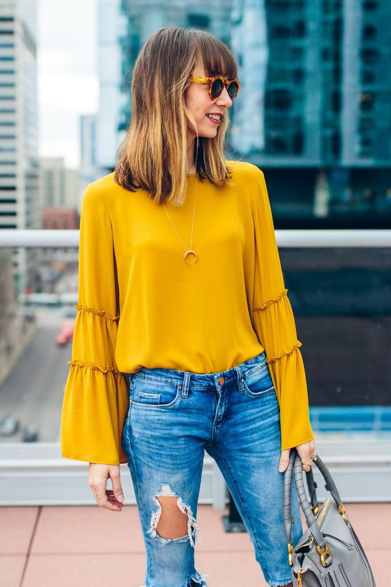 Mustard Yellow and Denim Blue
