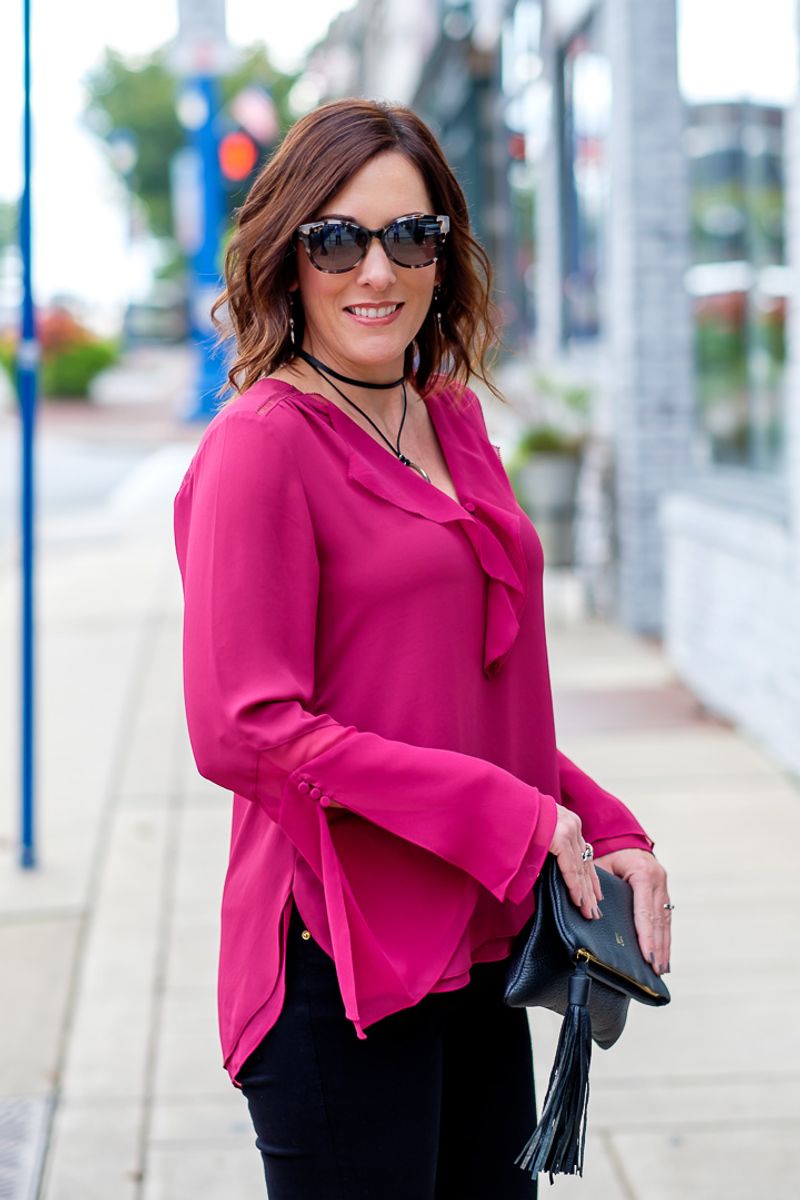 Peplum Blouse & Heeled Sandals