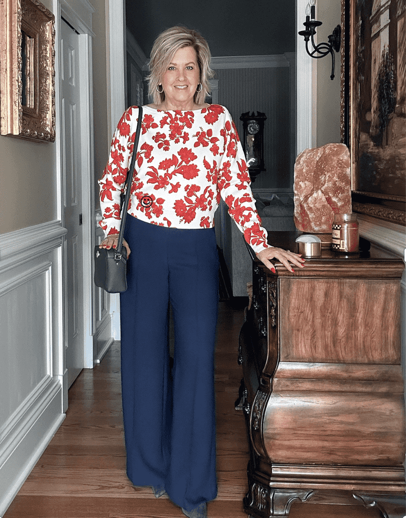 Wide-Leg Trousers + Tucked-In Blouse