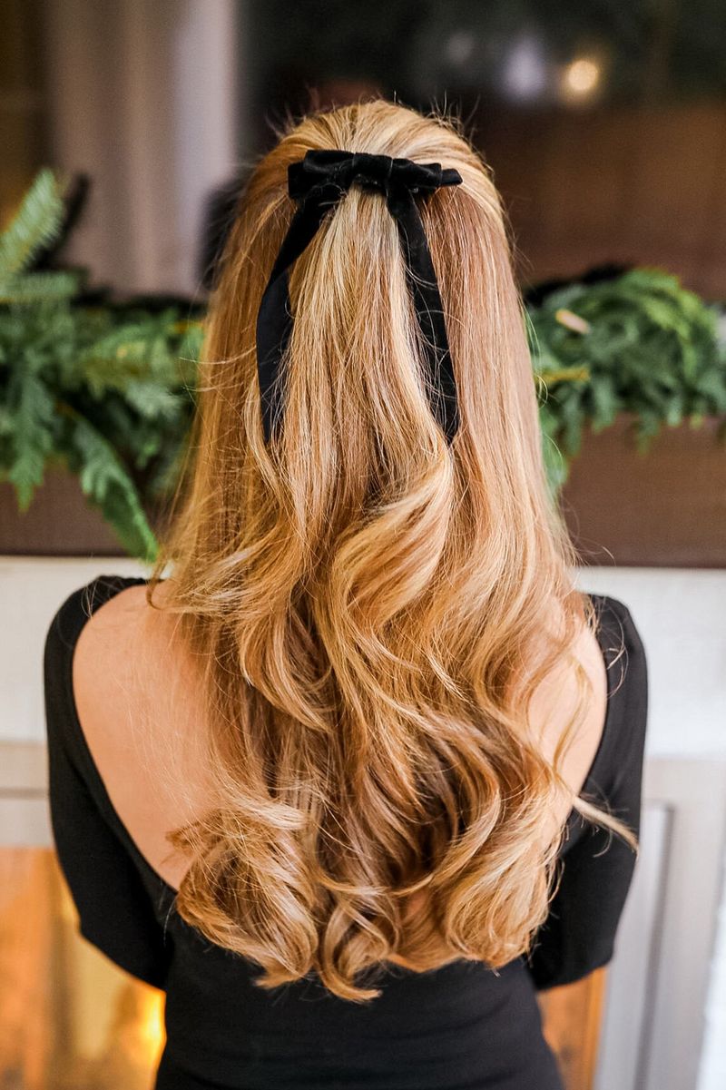 Playful Half-Up Style with Knotted Bow