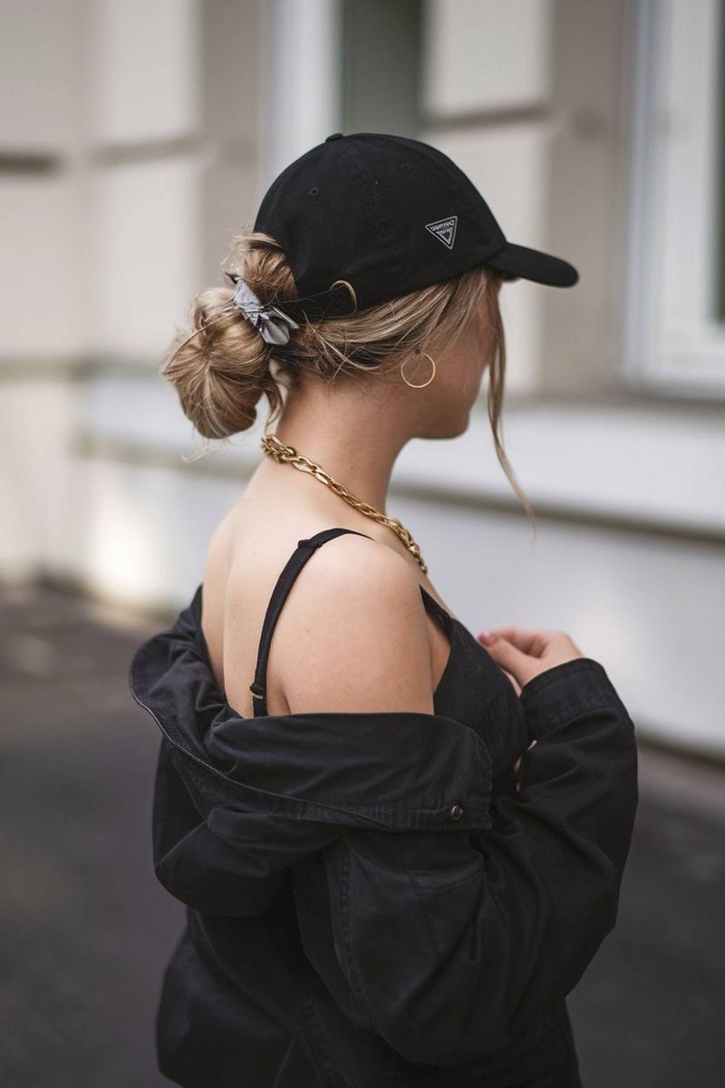 Low Bun with Wide-Brim Hat