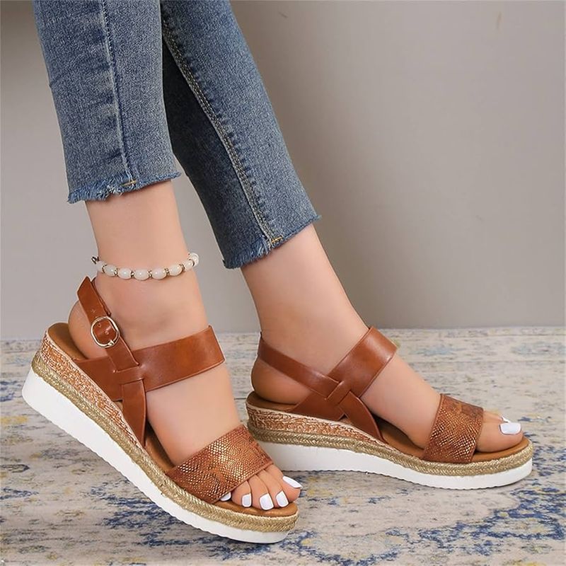Wedge Sandals with Ankle Support