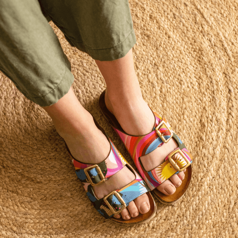 Buckle-Detail Footbed Sandals