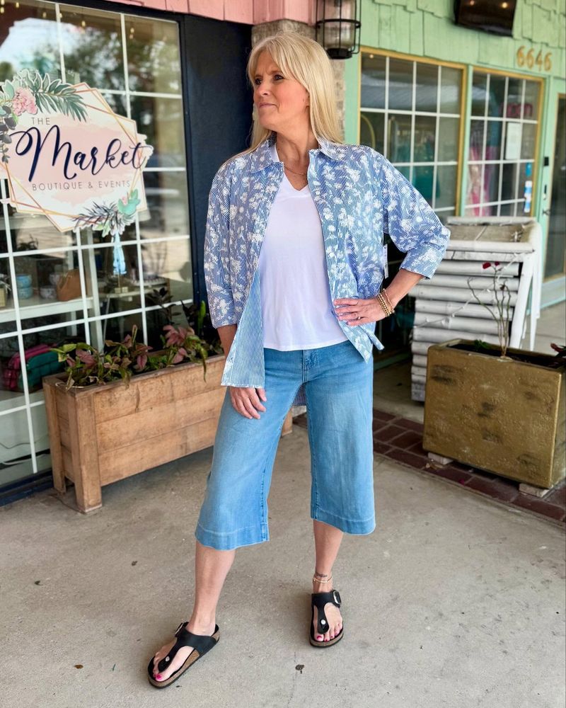 Floral Blouse with Culottes