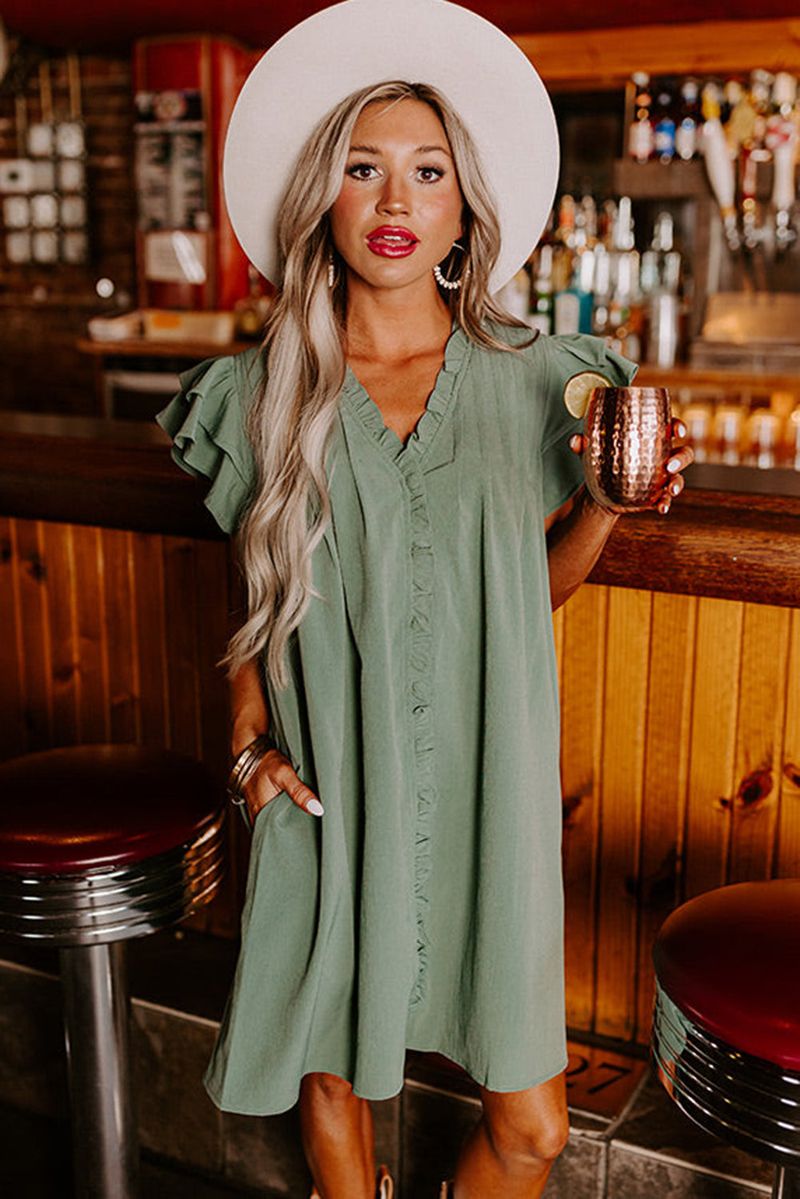 V-neck Shift Dress