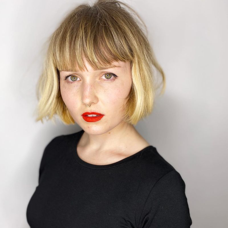 French Bob with Blunt Bangs