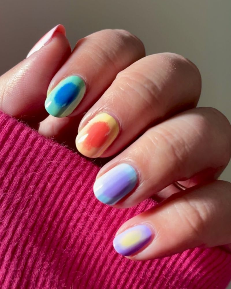 Two-Tone Split Nails