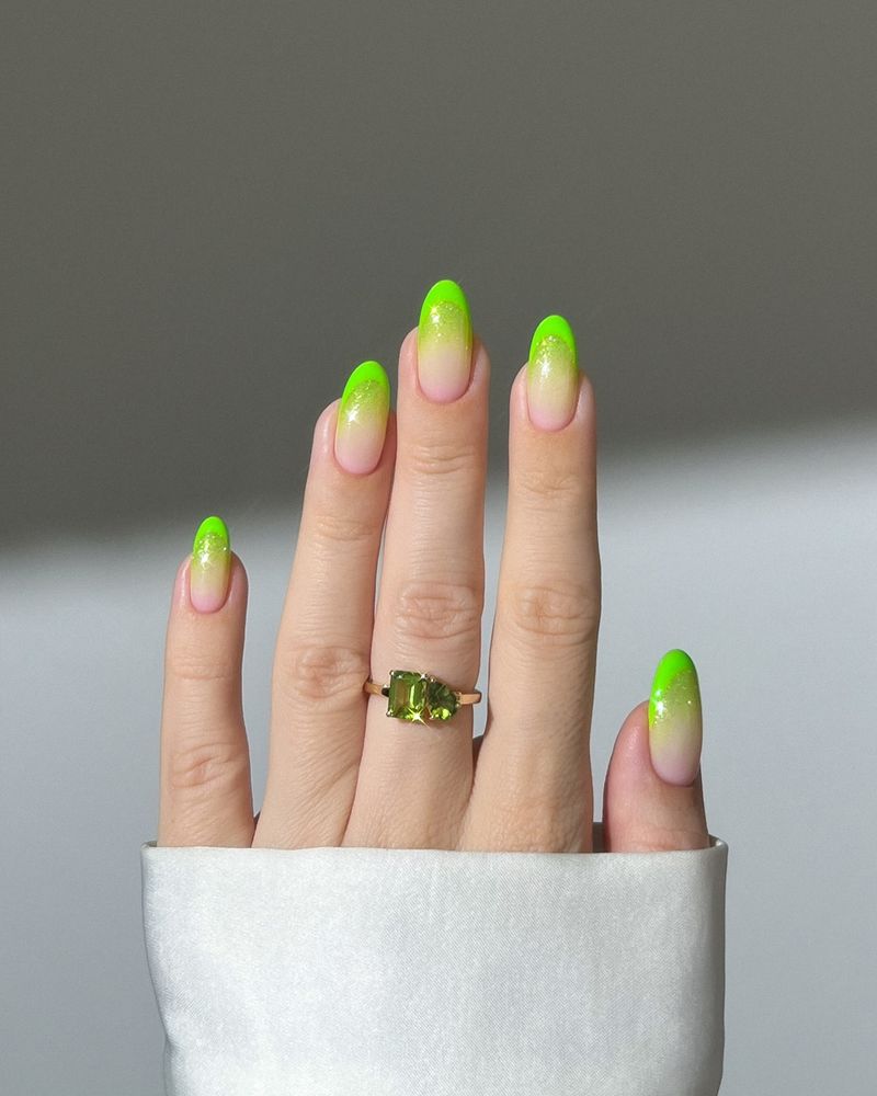 Neon Green Glass Tips