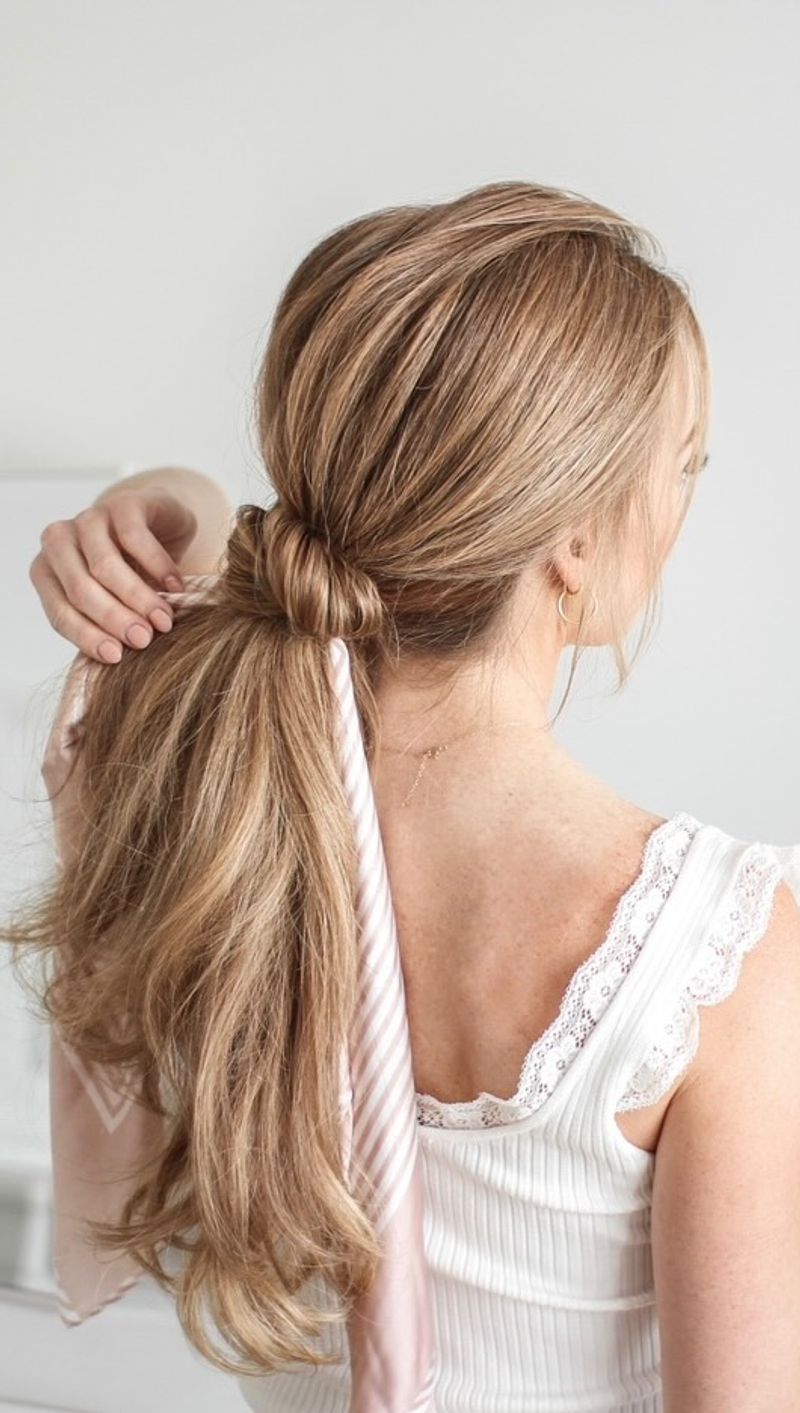 Halo Braid with Scarf Accent