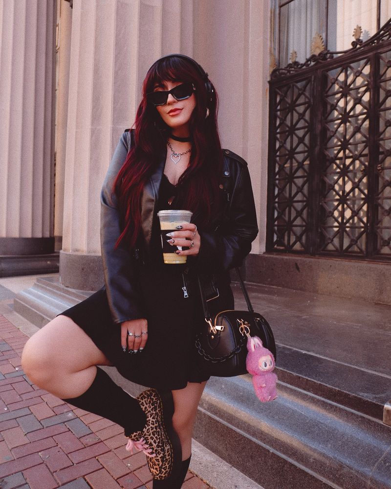 Leather Jacket + Slip Dress
