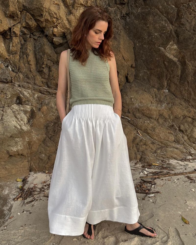 Linen A-line Boho Skirt