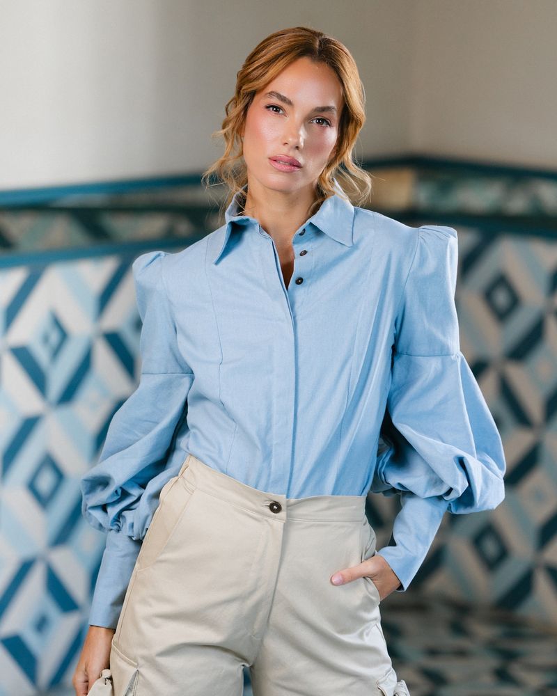 Relaxed Poplin Top