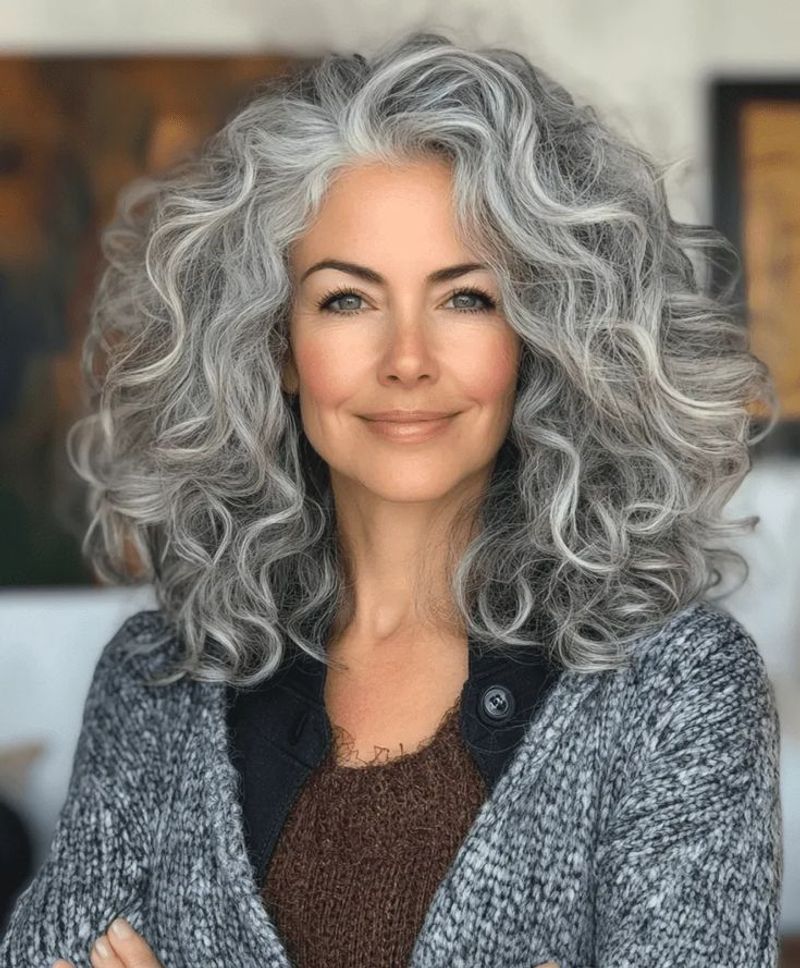 Layered Curls With Gray Blending