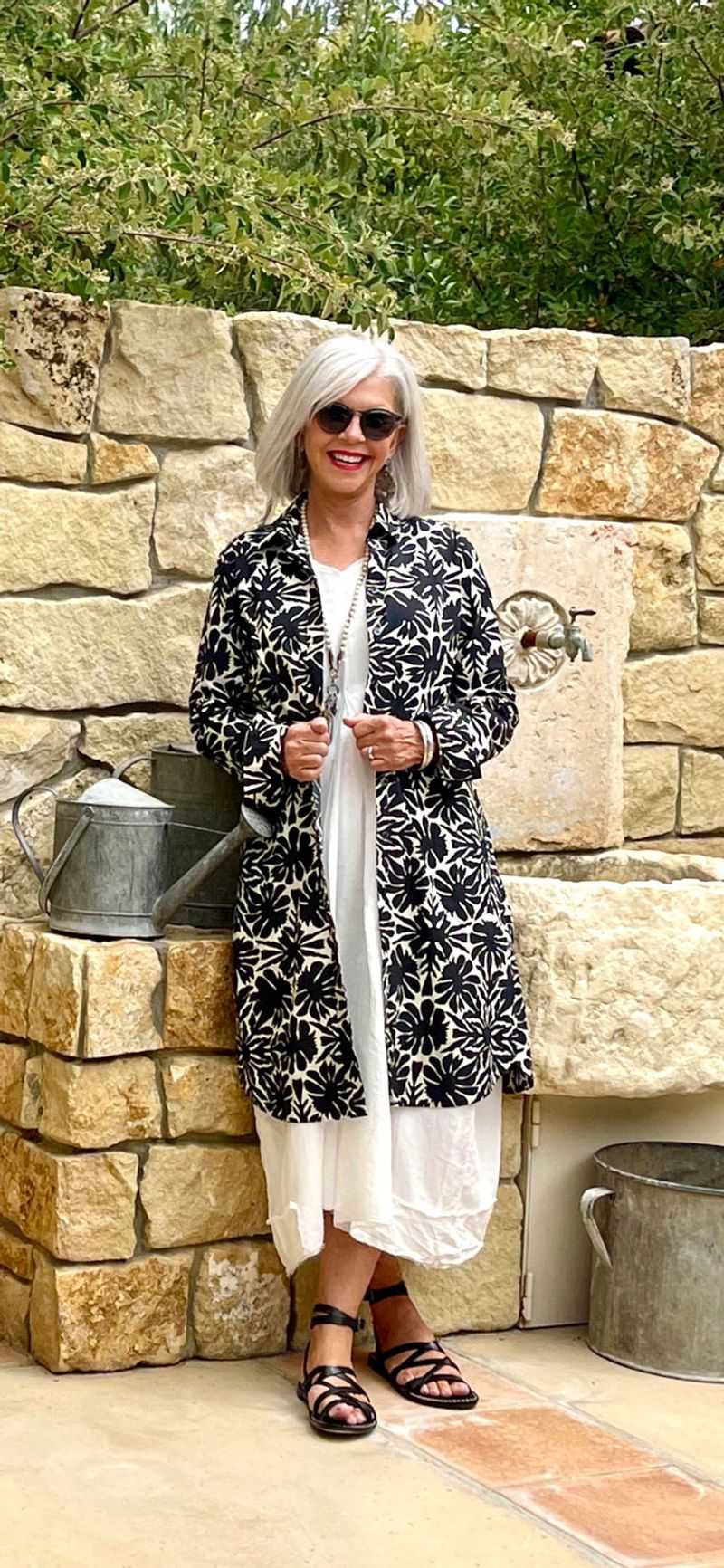 Soft Sweater + Printed Maxi Skirt