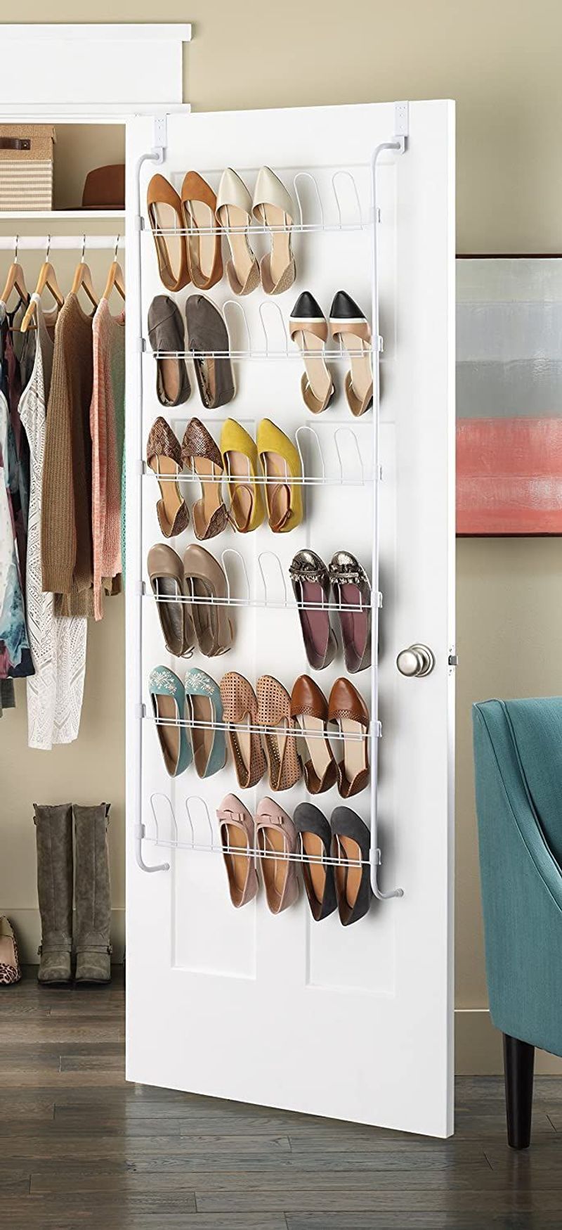 Door-Mounted Shoe Organizer: Hidden Storage Gold