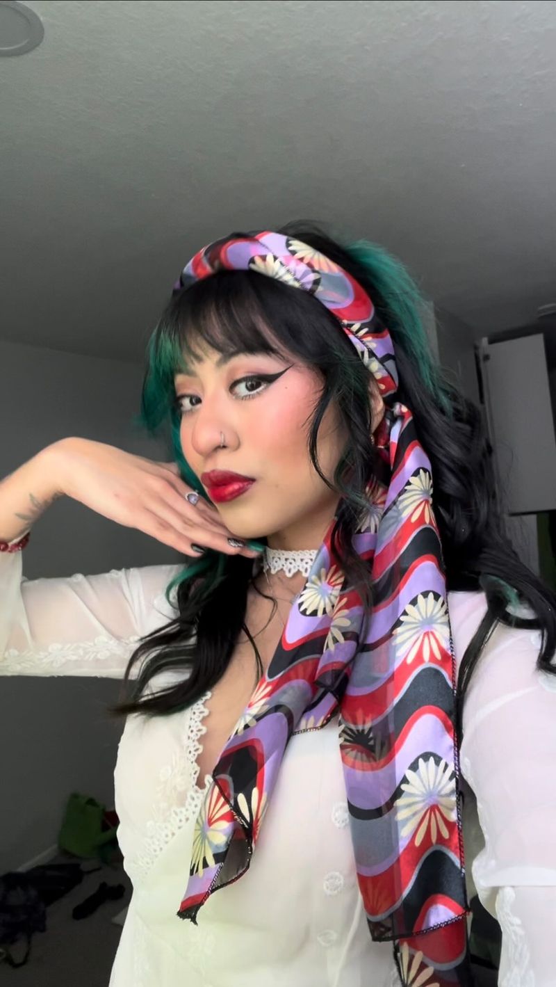 Retro Headband Style over Loose Waves