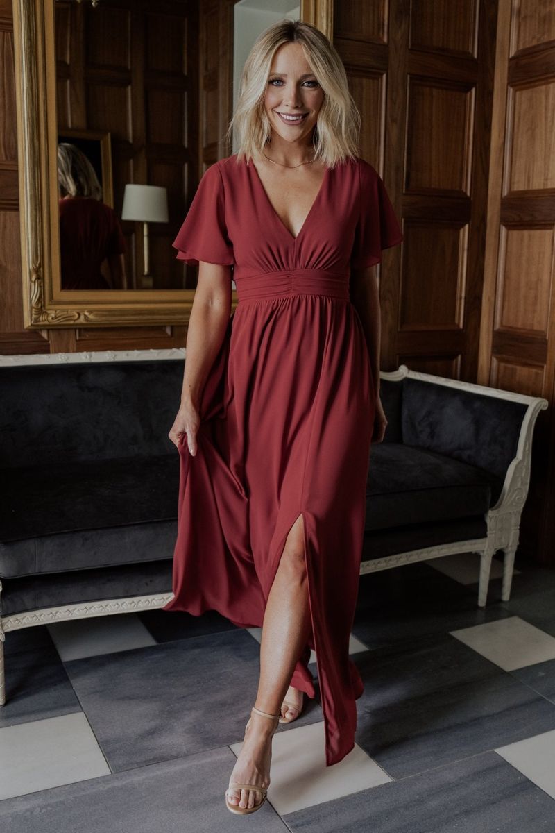 Kimono-Sleeve Wrap Dress