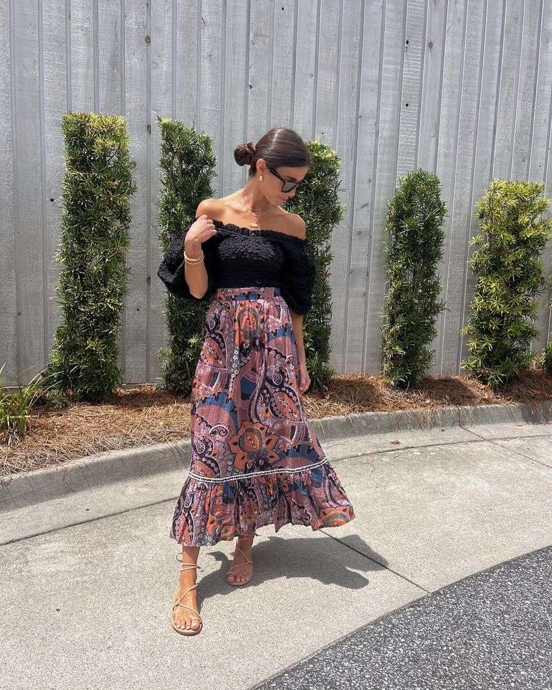 Paisley Midi Skirt