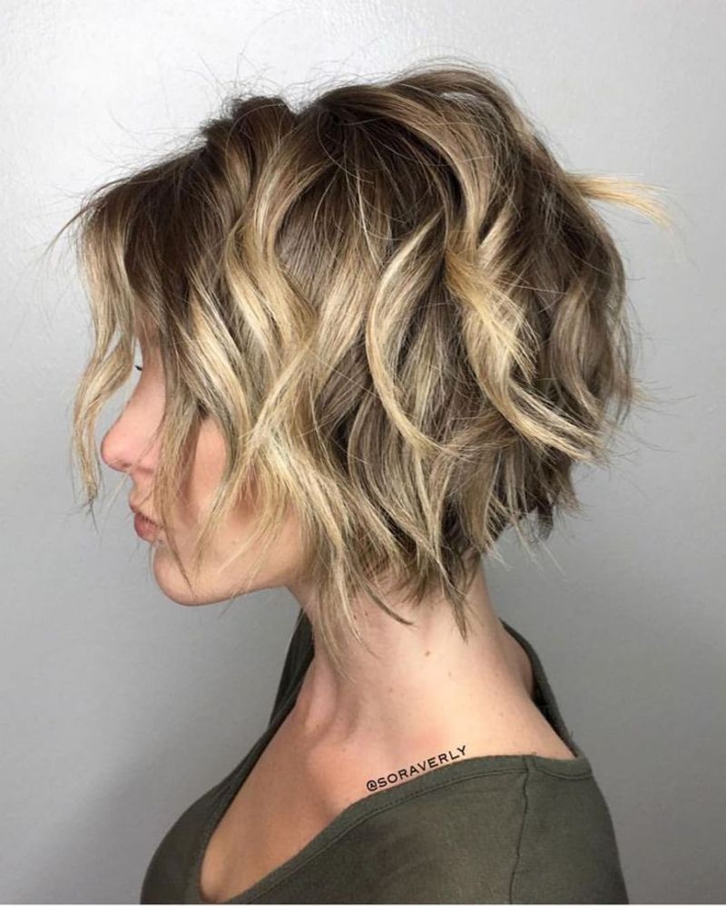 Asymmetrical Curly Bob
