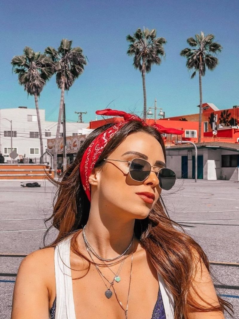 Beachy Loose Curls with Boho Bandana