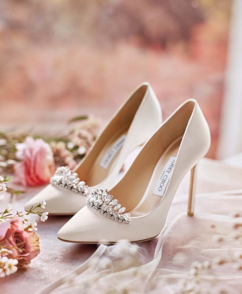Strappy Silver Heels with Mirrored Bag