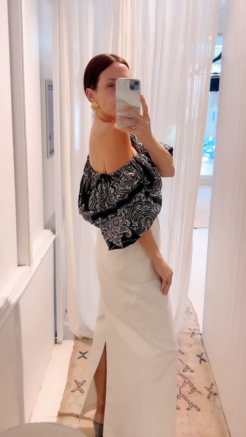 Off-Shoulder Cotton Blouse
