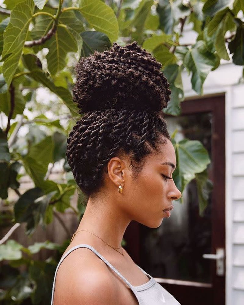 Mini Twists in Half-Updo