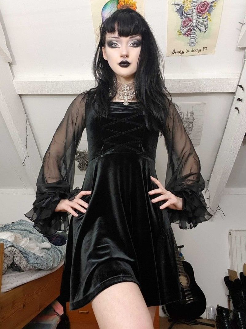 Velvet Mini Dress + Platform Boots