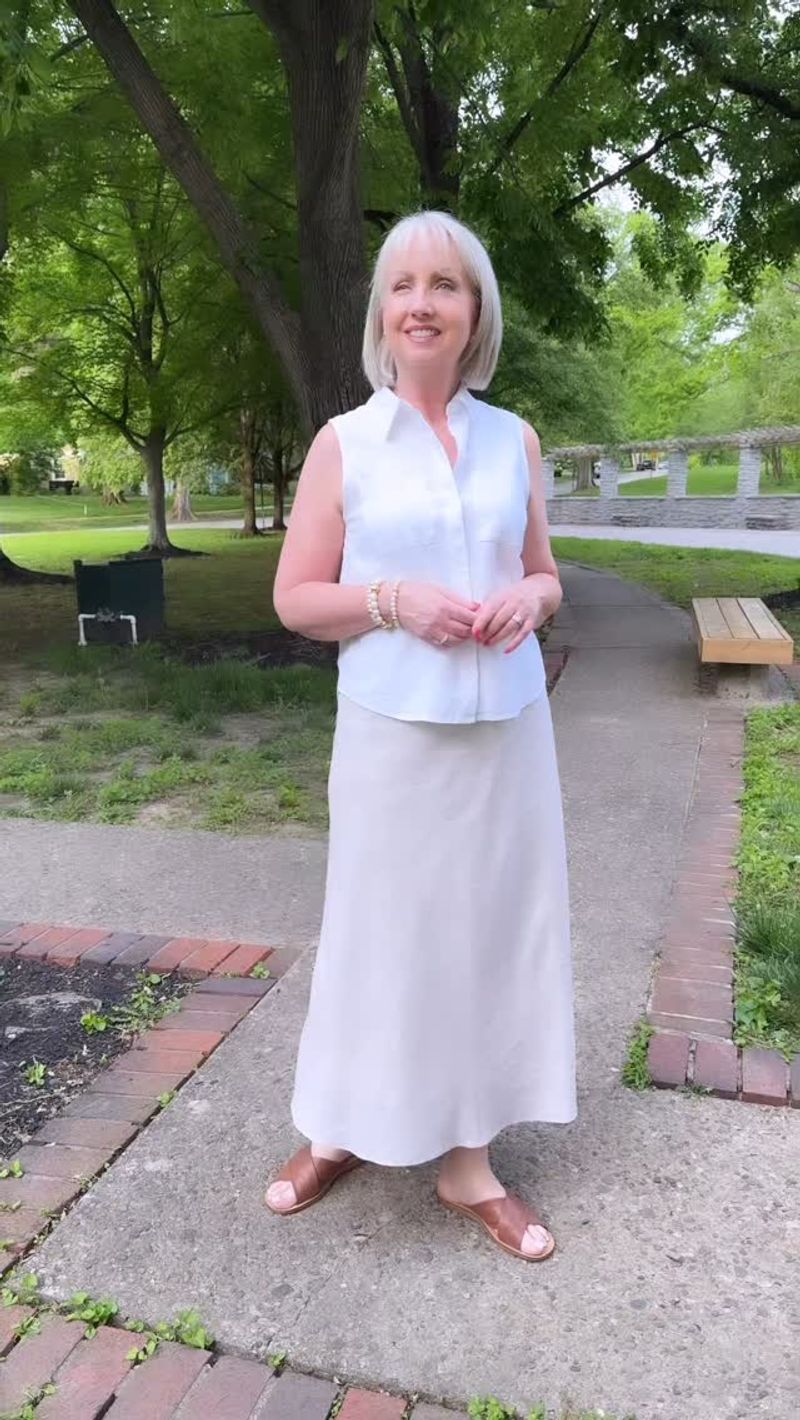 Cotton Tank with A-Line Skirt