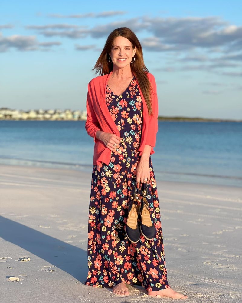 Sleeveless Midi Dress With Lightweight Cardigan
