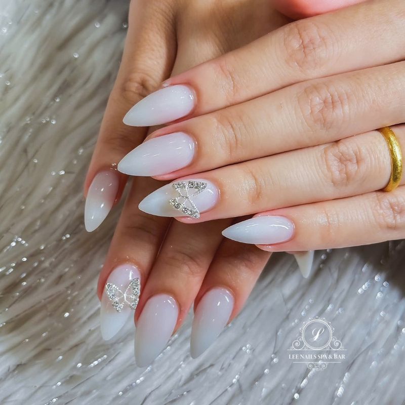 Iced French with Rhinestone Accents