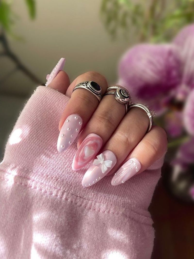Soft Pink with Pearl Details