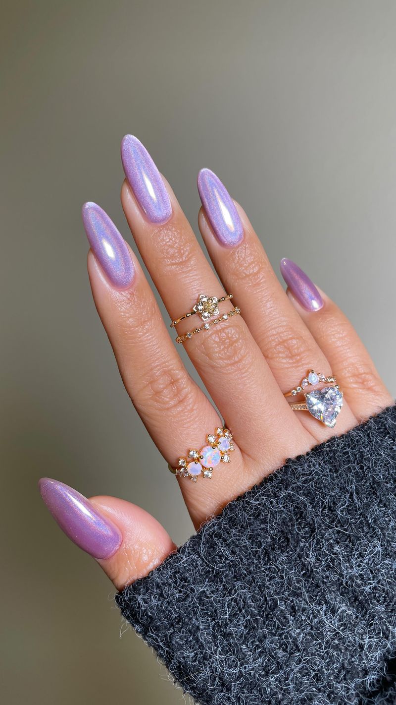 Lavender Glass with Glitter Tips