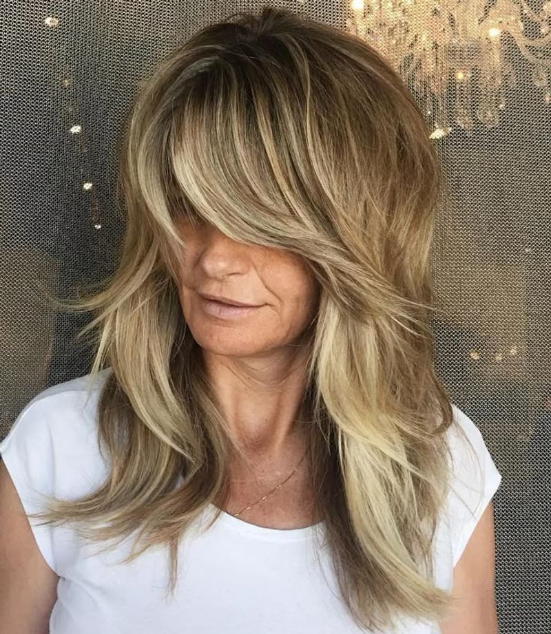Feathered Layers with Side Part