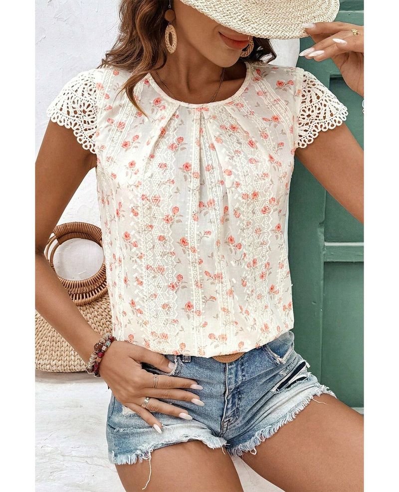 Cap-Sleeve Blouse