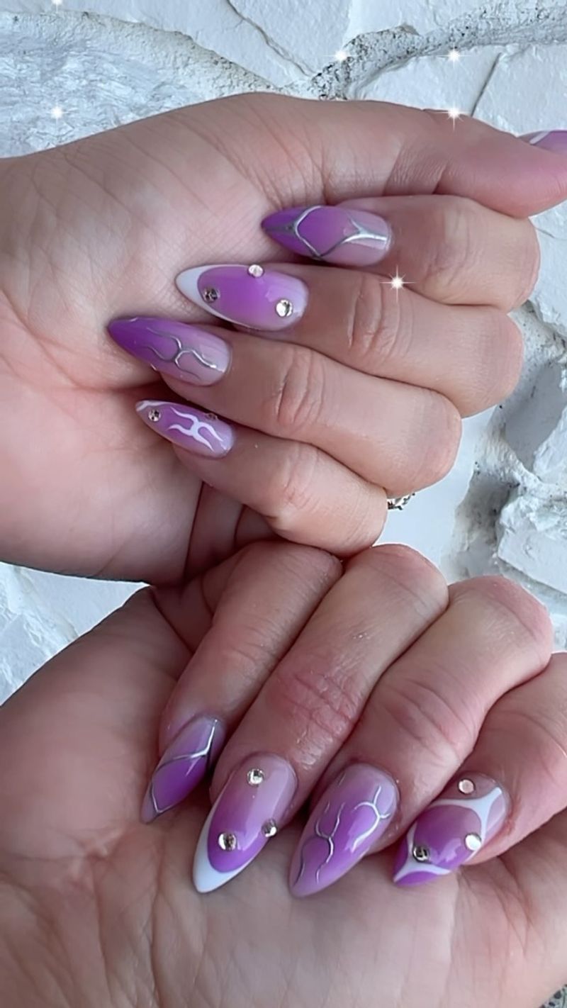 Gold Accents on Lavender Base